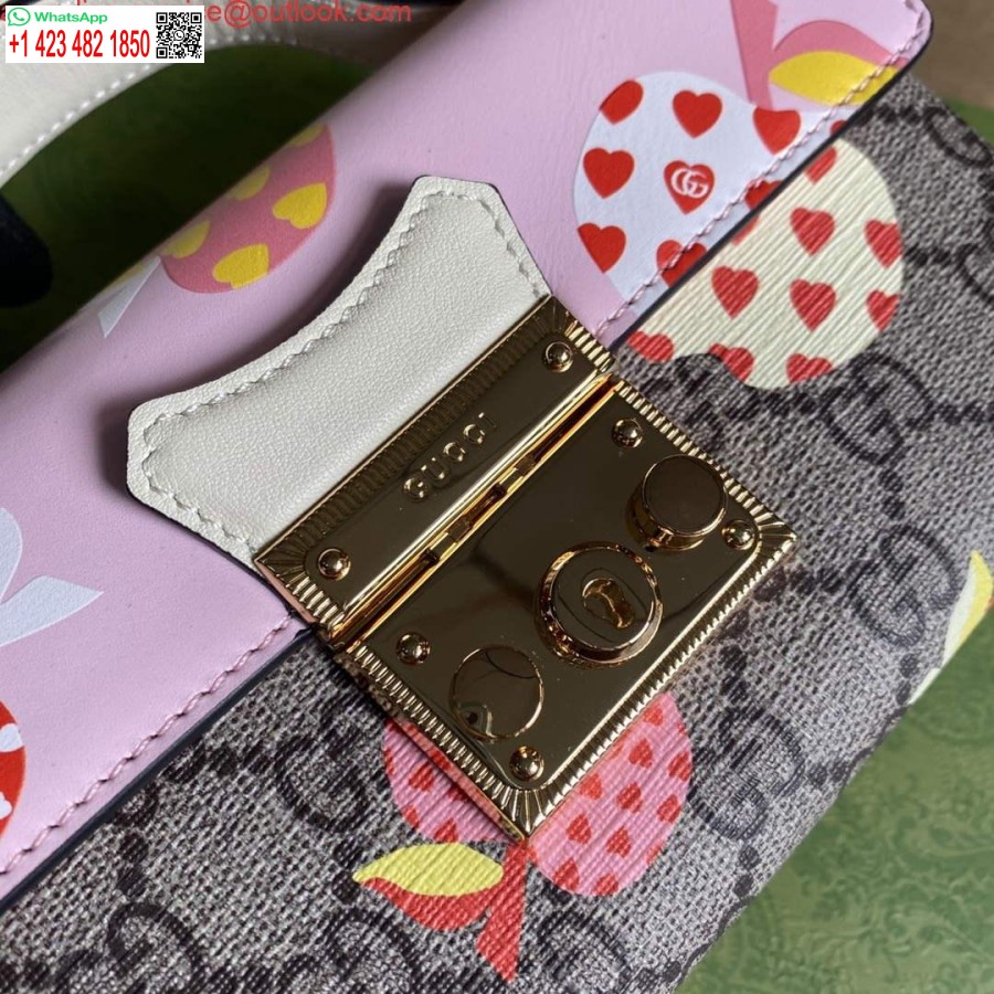 Réplique Gucci 652683 Mini Sac Cadenas Rose Et Blanc