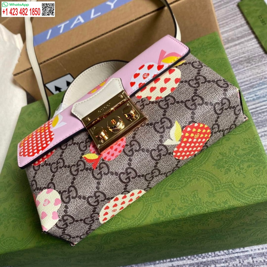 Réplique Gucci 652683 Mini Sac Cadenas Rose Et Blanc