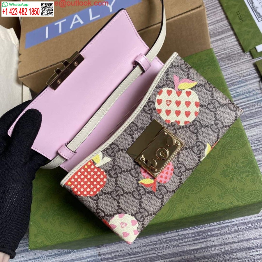 Réplique Gucci 652683 Mini Sac Cadenas Rose Et Blanc