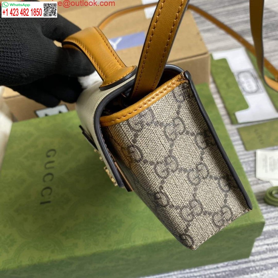 Replica Gucci 652683 Padlock Mini Bag Ivory and burnt orange