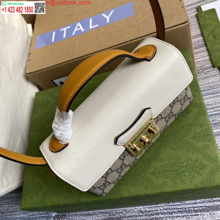 Replica Gucci 652683 Padlock Mini Bag Ivory and burnt orange