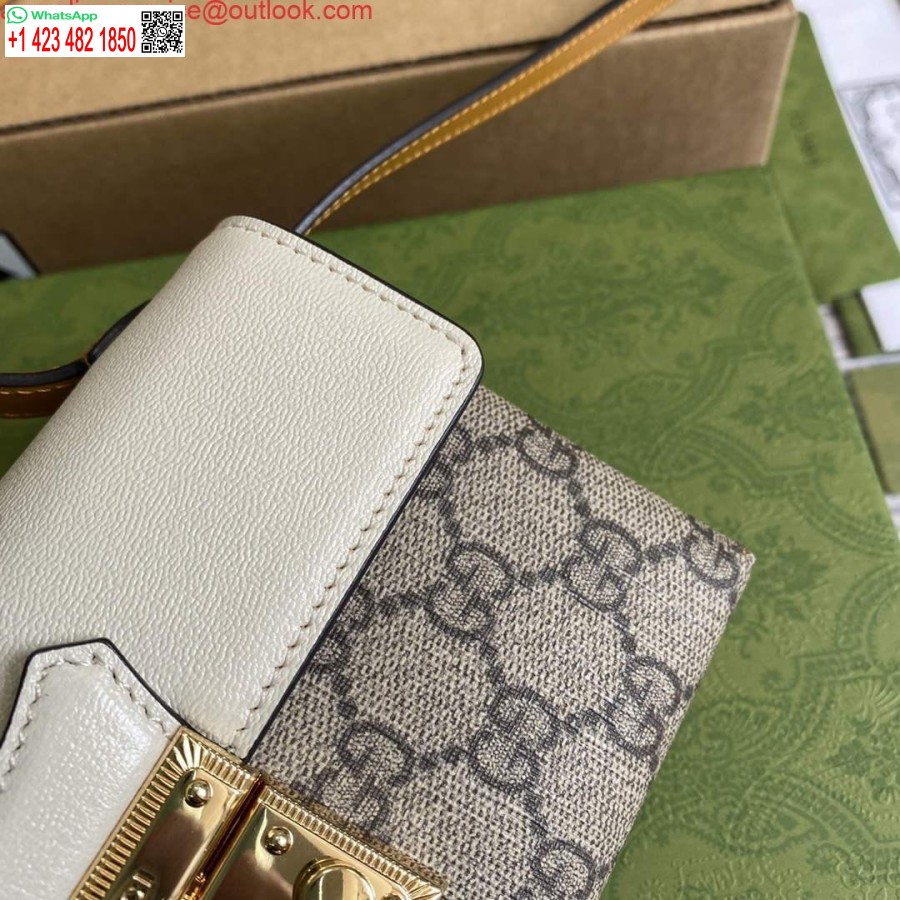 Replica Gucci 652683 Padlock Mini Bag Ivory and burnt orange