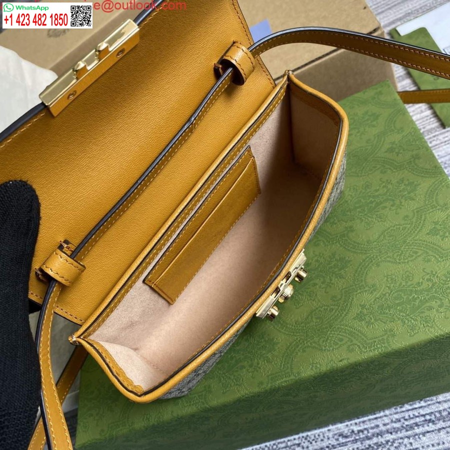 Replica Gucci 652683 Padlock Mini Bag Ivory and burnt orange