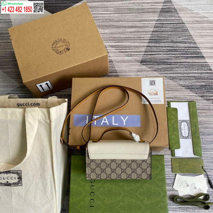 Réplica Gucci 652683 Cadeado Mini Bolsa Marfim E Laranja Queimada