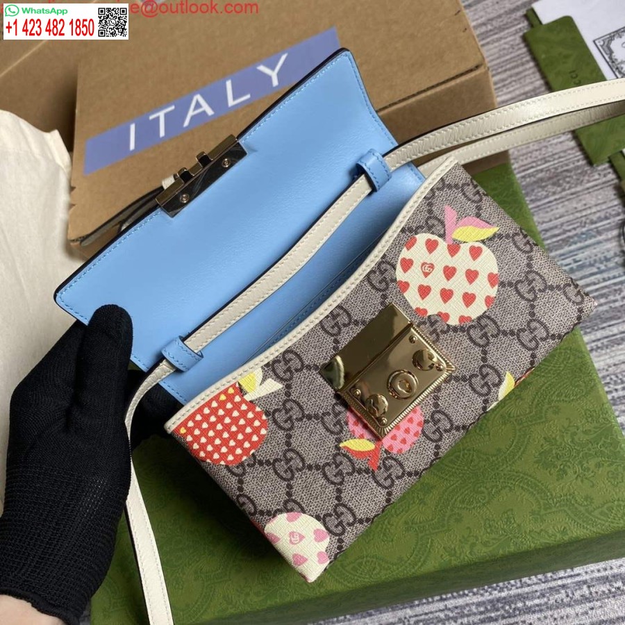 Réplique Gucci 652683 Mini Sac Cadenas Bleu Et Blanc