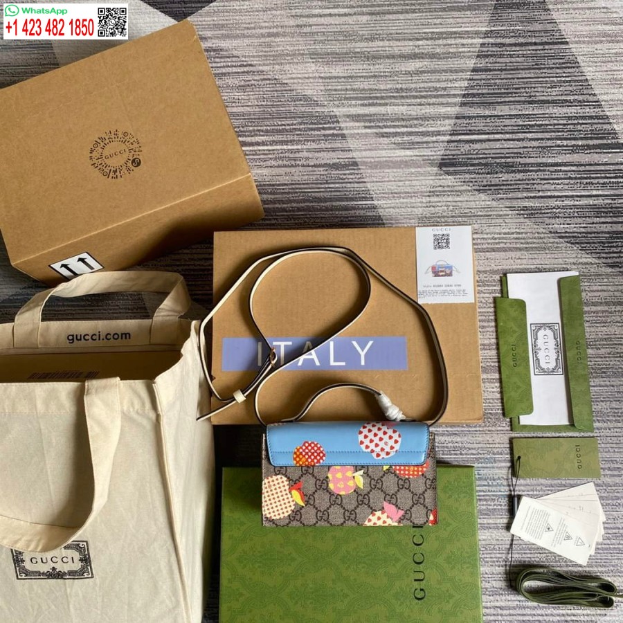 Réplica Gucci 652683 Mini Bolsa Com Cadeado Azul E Branco