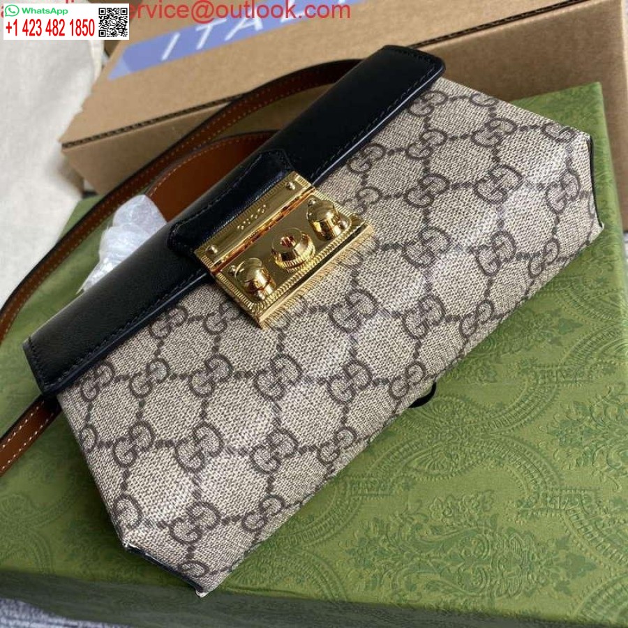 Réplique Gucci 652683 Mini Sac Cadenas Noir Et Marron