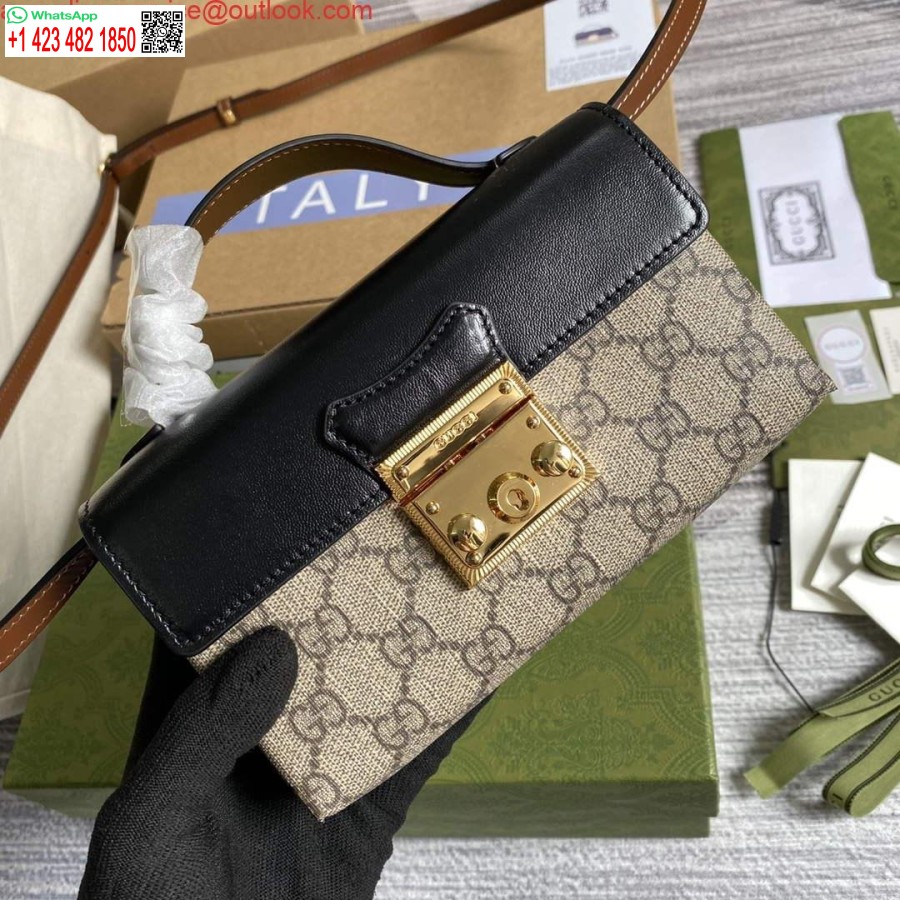 Réplique Gucci 652683 Mini Sac Cadenas Noir Et Marron