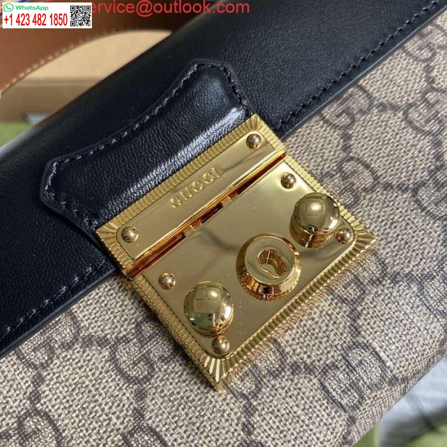 Réplique Gucci 652683 Mini Sac Cadenas Noir Et Marron