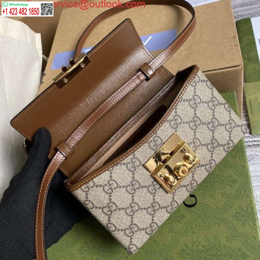 Réplique Gucci 652683 Mini Sac Cadenas Noir Et Marron