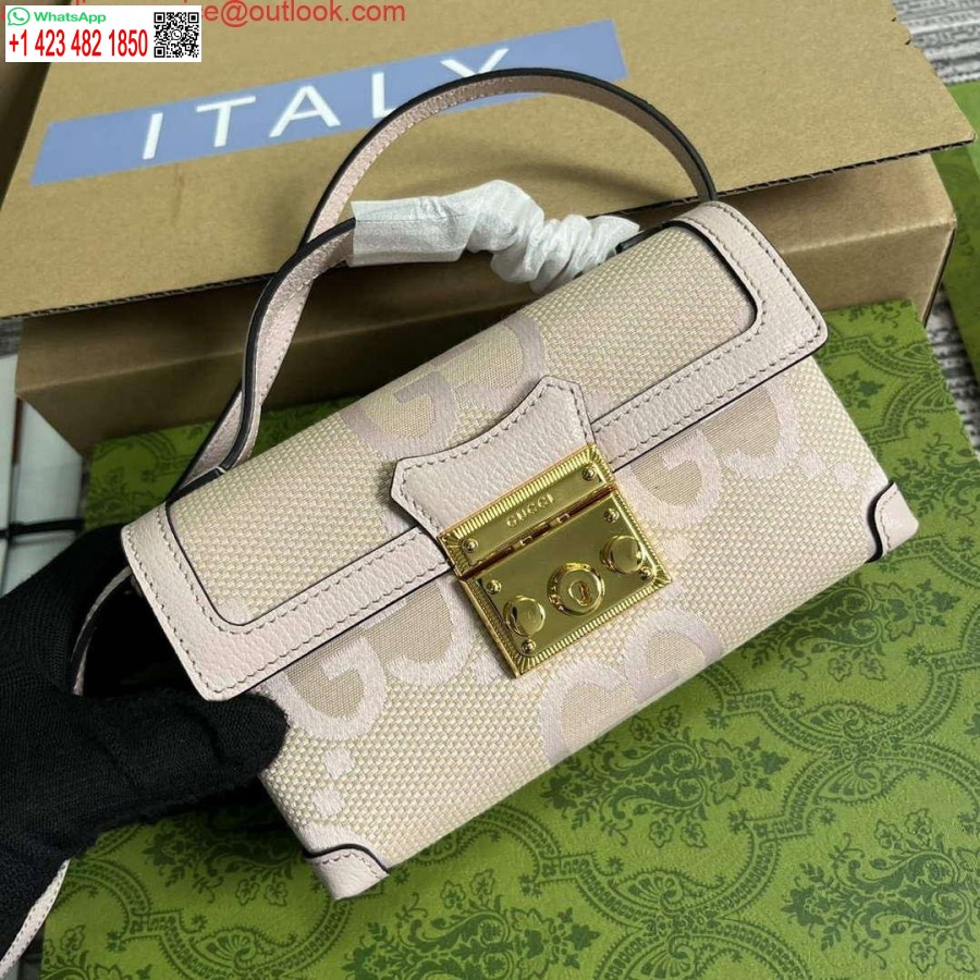 Реплика мини-сумки Gucci 652683 с замком Jumbo Gg светло-розового цвета