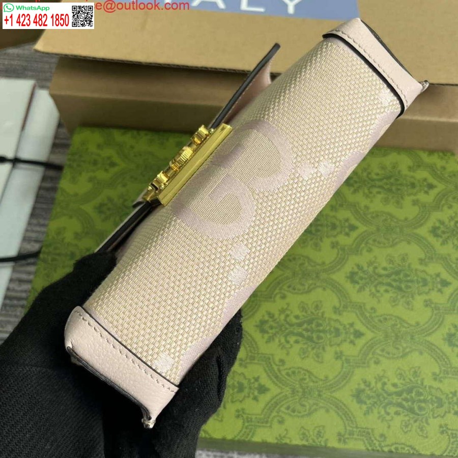 Реплика мини-сумки Gucci 652683 с замком Jumbo Gg светло-розового цвета