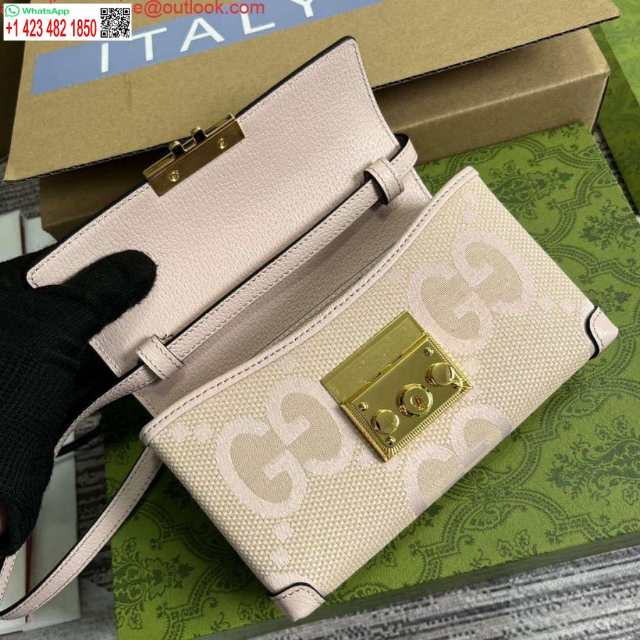 Реплика мини-сумки Gucci 652683 с замком Jumbo Gg светло-розового цвета