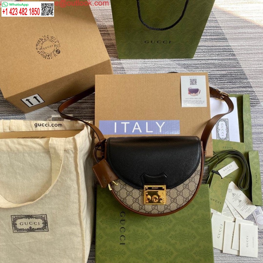 Реплика Gucci 644524 маленькая сумка через плечо с замком черная