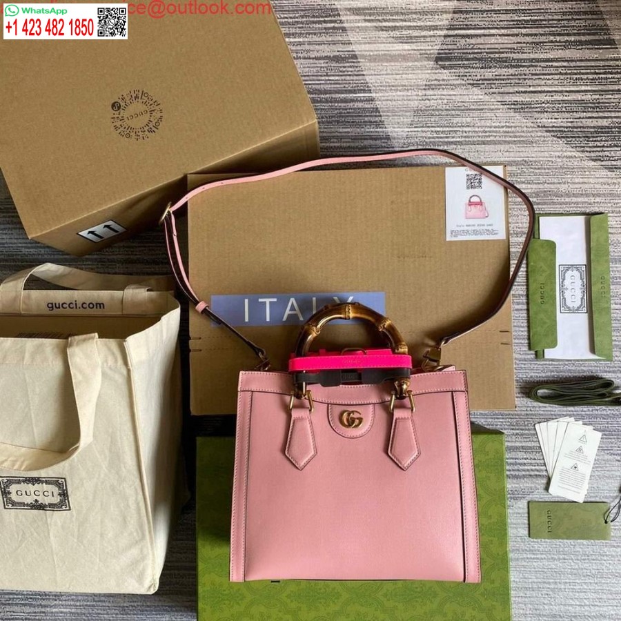 Replika Małej Torby Gucci Diana Z Górnym Uchwytem 660195 Różowa