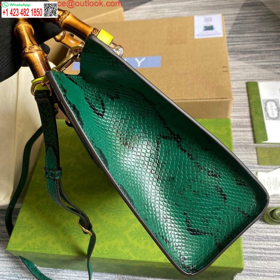 Replika Majhne Torbice Gucci Diana Torbica S Kačjim Zgornjim Ročajem 660195 Zelena