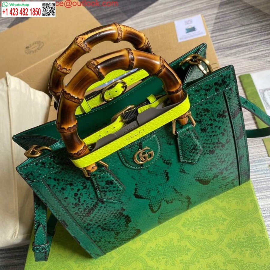 Replika Majhne Torbice Gucci Diana Torbica S Kačjim Zgornjim Ročajem 660195 Zelena