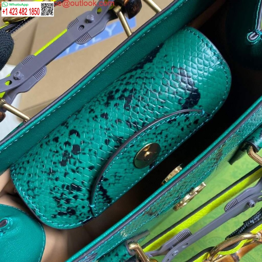 Replika Majhne Torbice Gucci Diana Torbica S Kačjim Zgornjim Ročajem 660195 Zelena