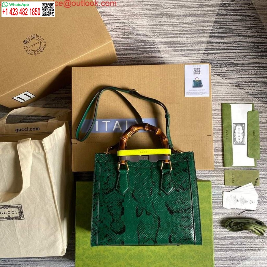 Replica Gucci Diana Piccola Tote Bag Borsa Con Manico Superiore Serpente 660195 Verde