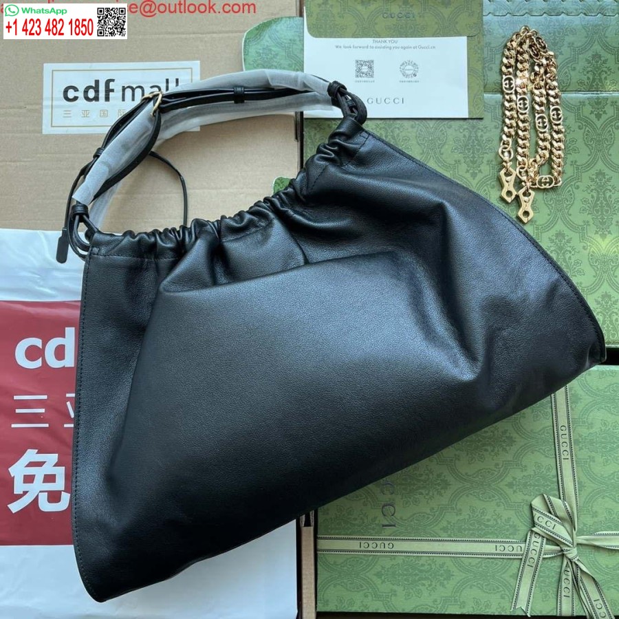 Replica Borsa Tote Media Gucci Deco Gg 746210 In Pelle Nera