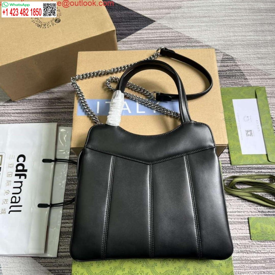 Replica Gucci 745918 Petite Gg Geantă Tote Mică Neagră
