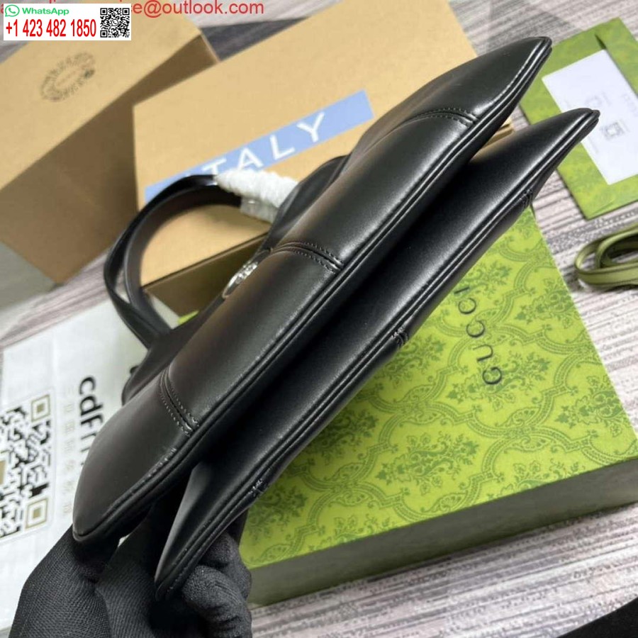 Replica Gucci 745918 Petite Gg Geantă Tote Mică Neagră