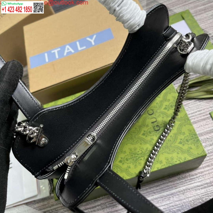 Replica Gucci 745918 Petite Gg Geantă Tote Mică Neagră