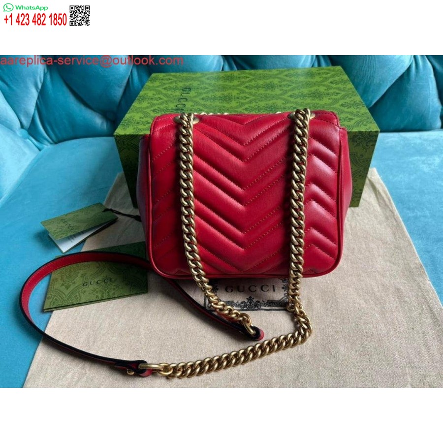 Replica Gucci 739682 Mini Borsa Tote Gg Marmont Matelassé Rossa