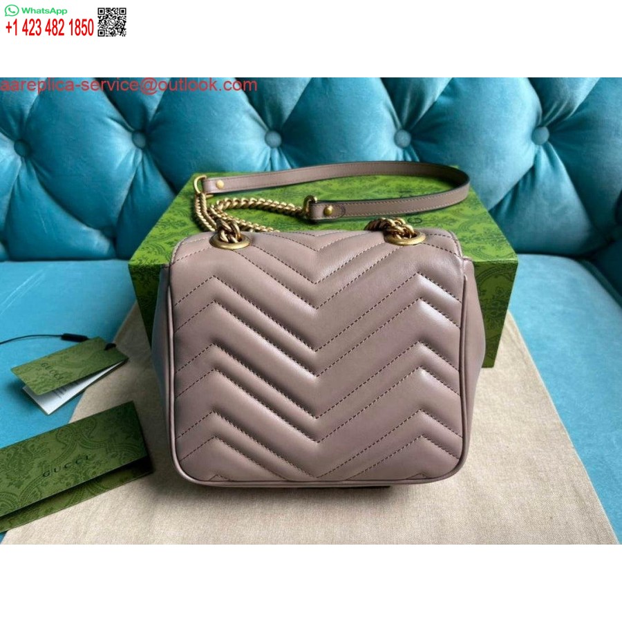 Replika Gucci 739682 Gg Marmont Matelassé Mini Torba Na Herbatę Z Mlekiem