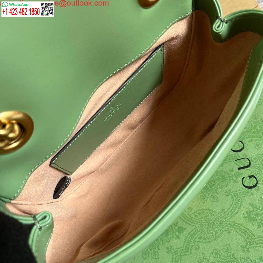 Replika Gucci 739682 Gg Marmont Matelassé Mini Torbica Svetlo Zelena