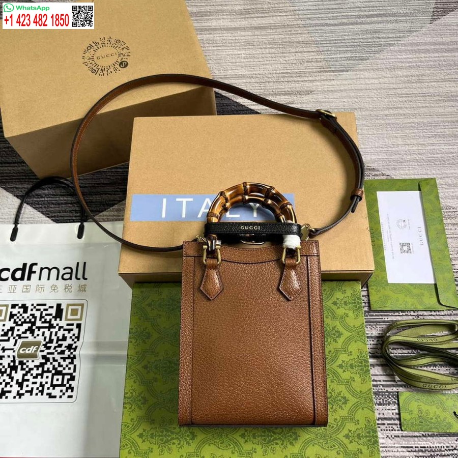 Replika Gucci 739079 Diana Mini Torba Na Ramię Ze Skóry Cuir