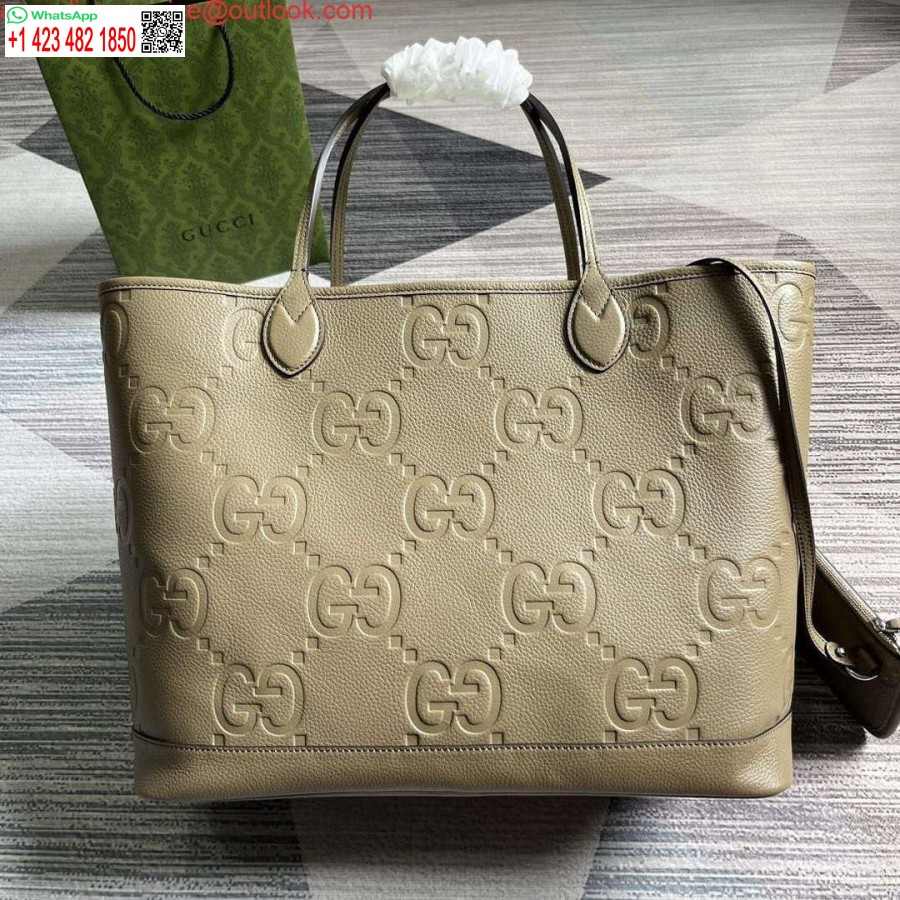 Replika Gucci 726755 Jumbo Gg Duża Torba Na Ramię W Kolorze Ciemnoszarym