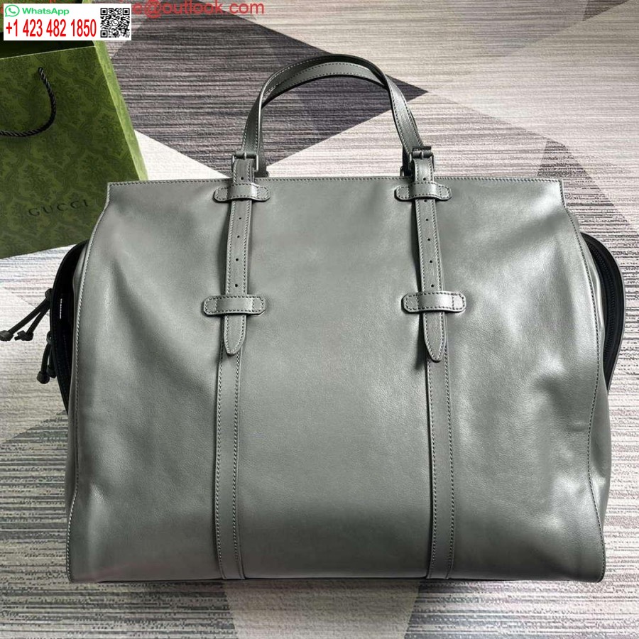 Replika Gucci 725683 Duża Torba Na Ramię Z Tonalnym Podwójnym G Szarym