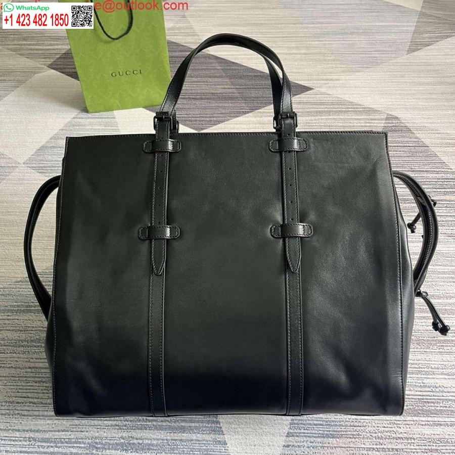 Replika Gucci 725683 Duża Torba Z Tonalnym Podwójnym G Czarnym