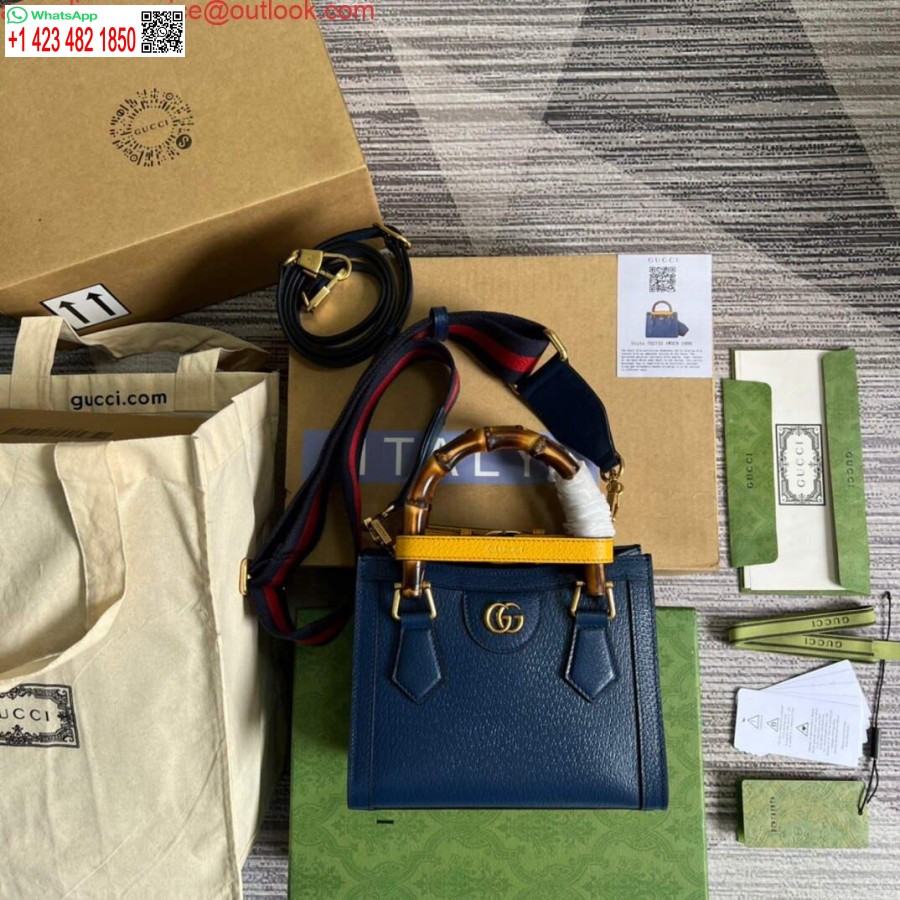 Replika Gucci 702732 Mini Torba Na Ramię Gucci Diana Niebieska