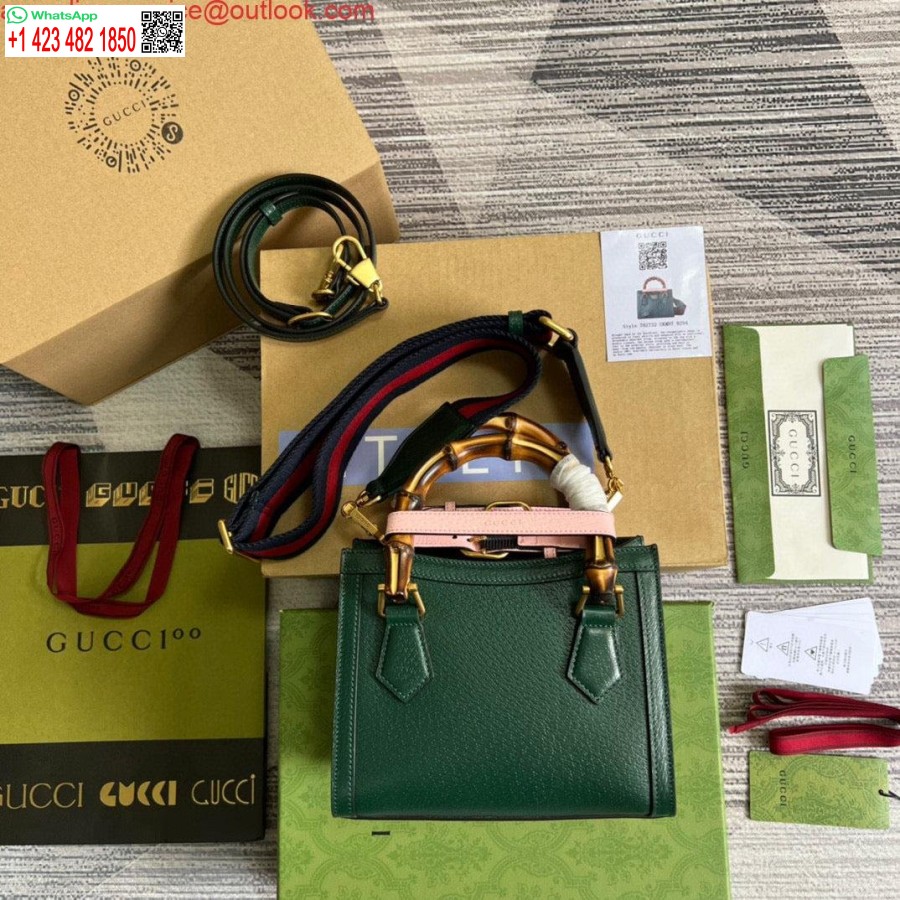 Replika Gucci 702732 Diana Mini Torba Z Zielonej Skóry