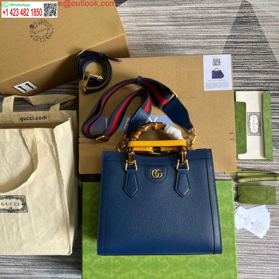 Replika Gucci 702721 Mała Torba Na Ramię Gucci Diana W Kolorze Niebieskim