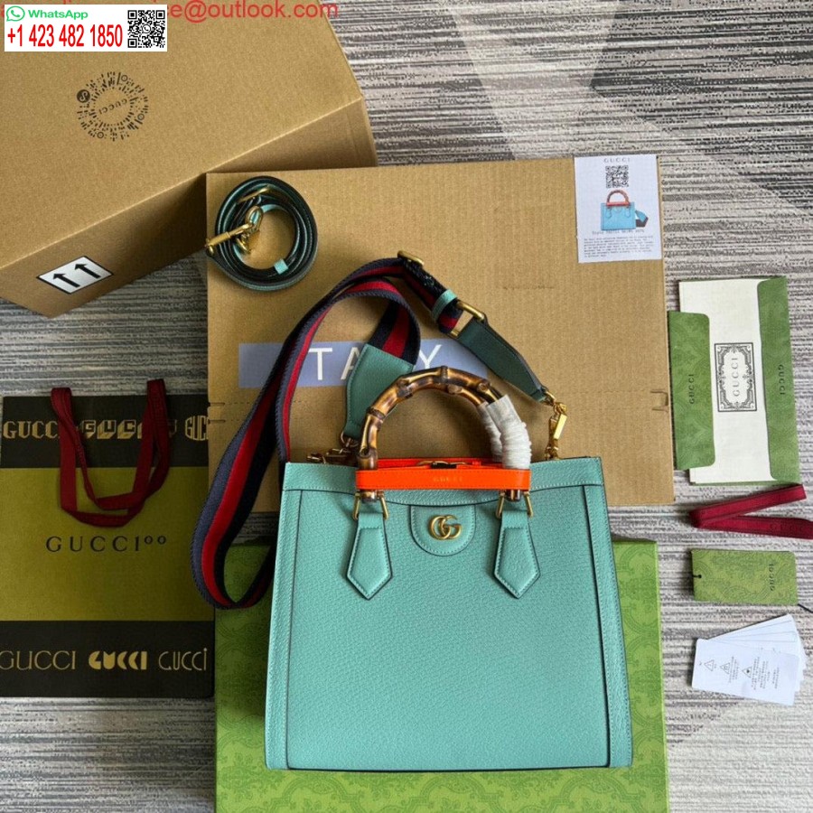 Replica Gucci 702721 Tote Bag Diana Piccola In Pelle Azzurra