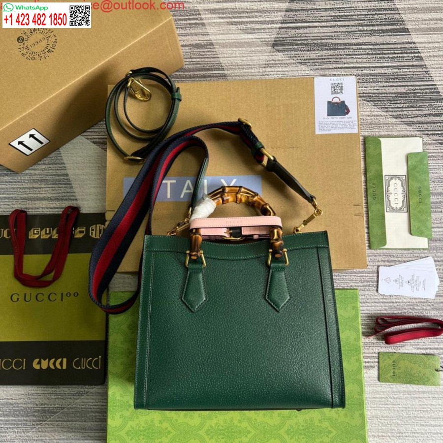 Replika Gucci 702721 Diana Mała Torebka Z Zielonej Skóry