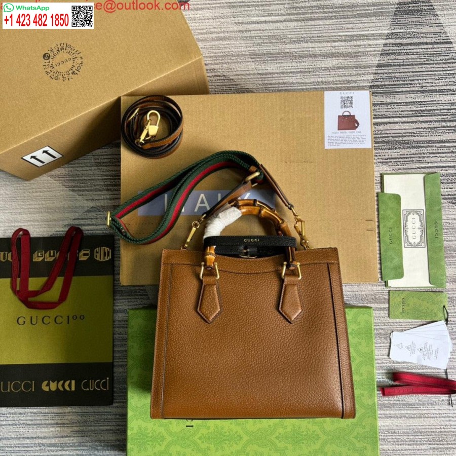 Replika Gucci 702721 Diana Mała Torebka Z Brązowej Skóry