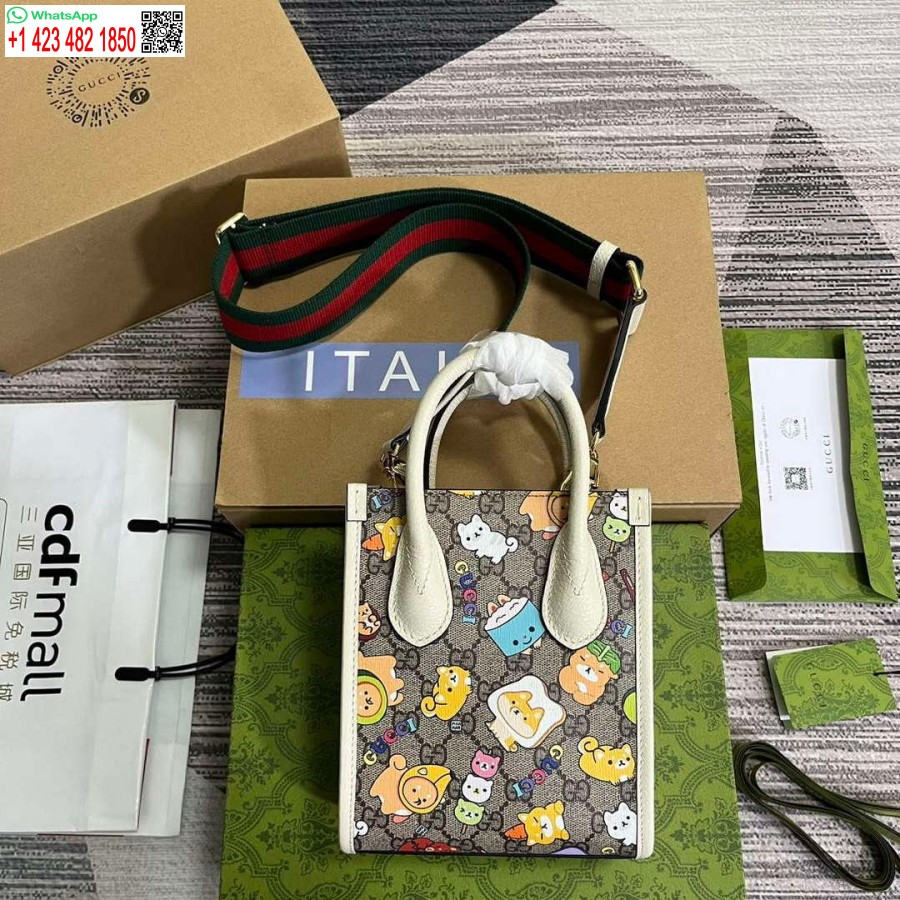 Replika Gucci 699406 Mini Torba Na Ramię Gucci Ze Zwierzęcym Nadrukiem