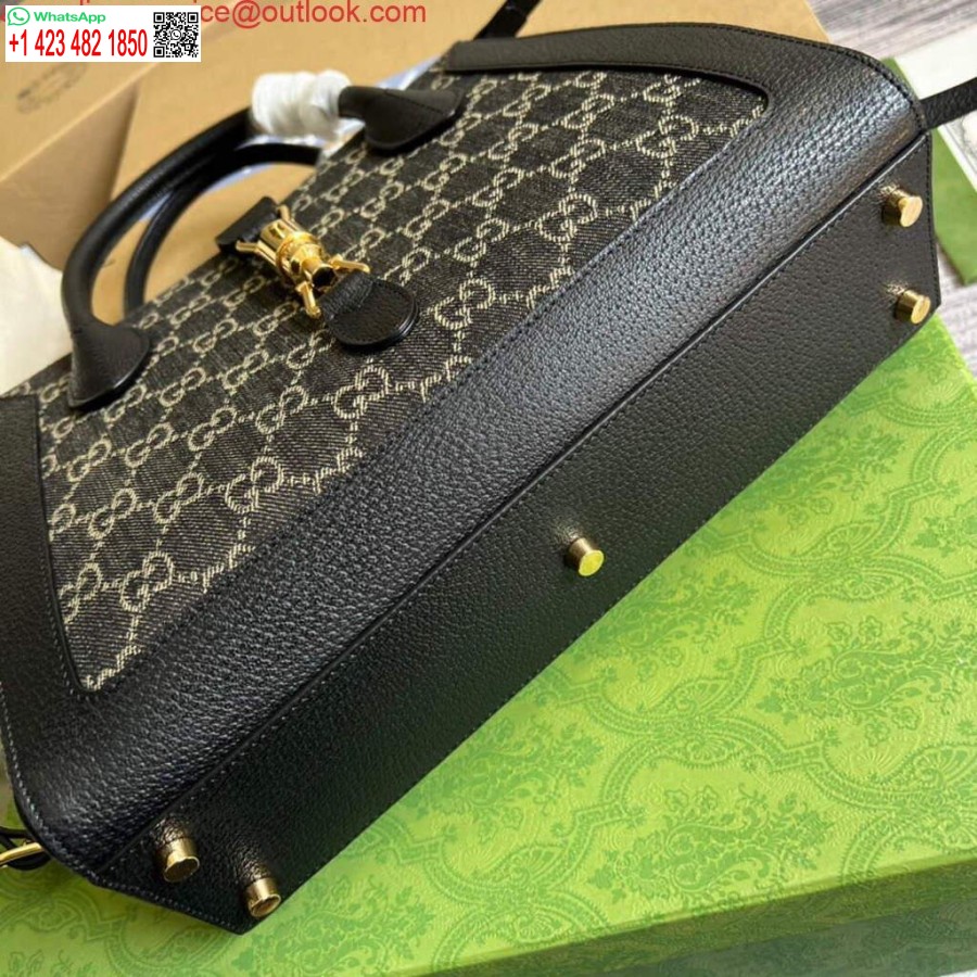 Replica Gucci 685129 Gg Jackie 1961 Rokassoma Džinsa Soma Melna