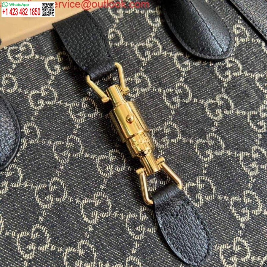 Replica Gucci 685129 Gg Jackie 1961 Rokassoma Džinsa Soma Melna