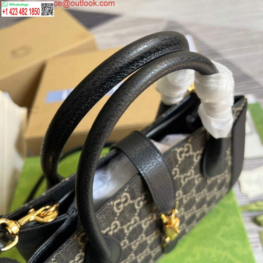Replica Gucci 685129 Gg Jackie 1961 Rokassoma Džinsa Soma Melna