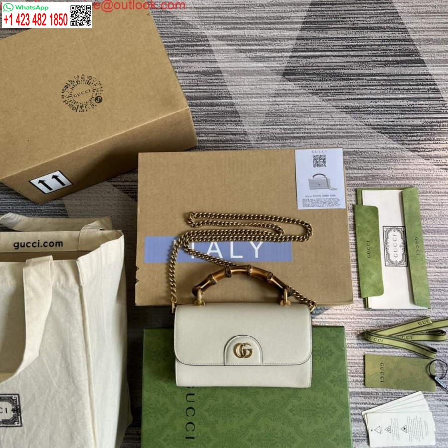 Réplica Gucci 675795 Gucci Diana Mini Bolso De Hombro Blanco