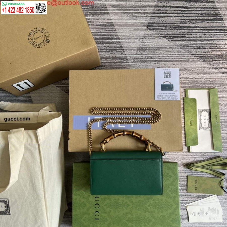 Replica Gucci 675795 Gucci Diana Mini Válltáska Zöld