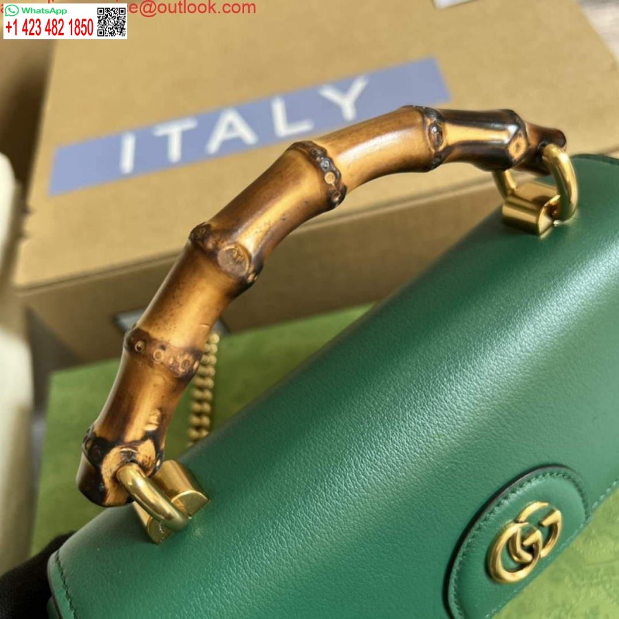 Replica Gucci 675795 Gucci Diana Mini Válltáska Zöld