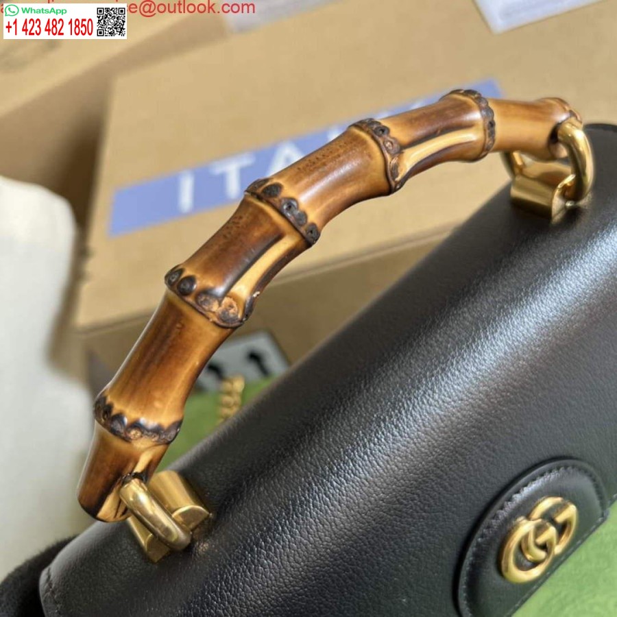 Replica Gucci 675795 Gucci Diana Mini Geanta De Umar Neagra