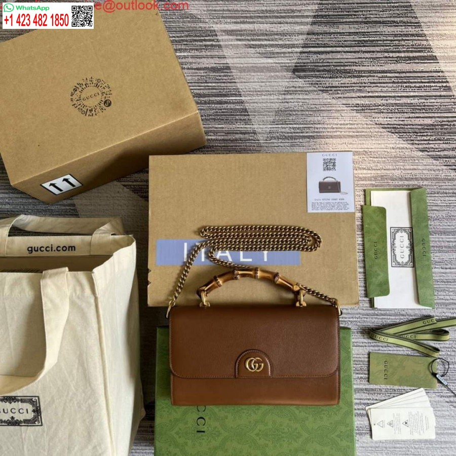 Replika Gucci 675794 Gucci Diana Mała Torba Na Ramię Brązowa