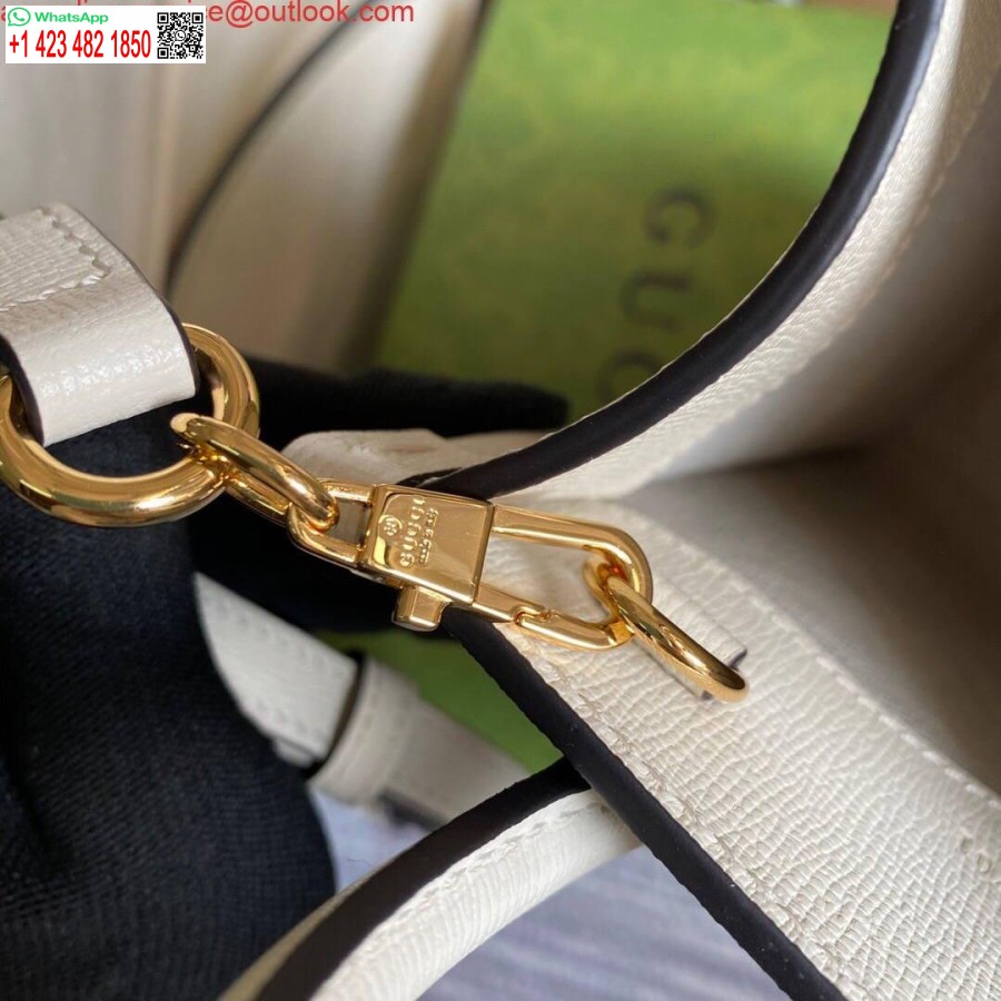 Replika Gucci 671623 Mini Tote çanta, Kilitli G Beyaz